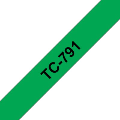 Farbe Schwarz günstig Kaufen-Brother TC-791 Schriftbandkassetten 9mm x 7,7m schwarz auf grün. Brother TC-791 Schriftbandkassetten 9mm x 7,7m schwarz auf grün <![CDATA[• Brother TC-791 Schriftbandkassetten 9mm x 7,7m • Bandfarbe grün, Schriftfarbe schwarz • passend zu