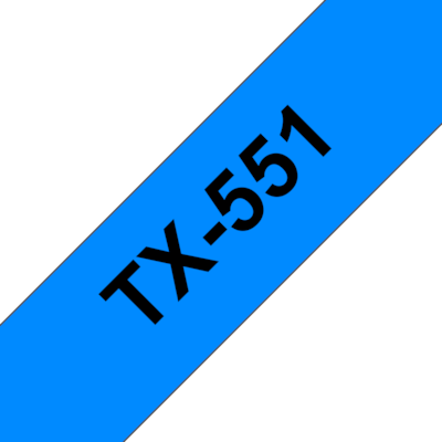 Perfekt günstig Kaufen-Brother TX-551 Schriftbandkassette 24mm x 15m schwarz auf blau. Brother TX-551 Schriftbandkassette 24mm x 15m schwarz auf blau <![CDATA[• Für beständige, perfekt lesbare Ergebnisse • UV-beständig und wasserfest • 24mm x 15m schwarz auf blau]]>. 