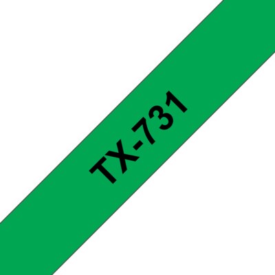 Ka 31 günstig Kaufen-Brother TX-731 Schriftbandkassette 12mm x 15m schwarz auf grün. Brother TX-731 Schriftbandkassette 12mm x 15m schwarz auf grün <![CDATA[• Für beständige, perfekt lesbare Ergebnisse • UV-beständig und wasserfest • 12mm x 15m schwarz auf 