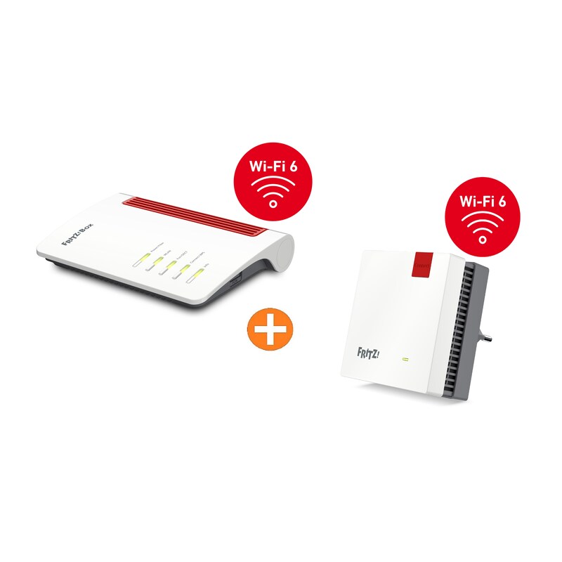 WI FI günstig Kaufen-Bundle AVM FRITZ!Box 5530 Fiber + AVM FRITZ!Repeater 1200 AX. Bundle AVM FRITZ!Box 5530 Fiber + AVM FRITZ!Repeater 1200 AX <![CDATA[• Glasfaser-Power mit schnellem Wi-Fi 6 • Netzwerk mit 1 x 2,5-Gigabit-LAN und 2 x Gigabit-LAN • Wi-Fi 6 (WLAN AX) bi