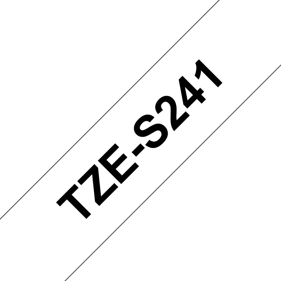 Brother TZe-S241 Schriftband 18mm x 8m schwarz auf wei&szlig;, stark klebend