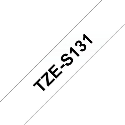 Schriftband günstig Kaufen-Brother TZe-S131 Schriftband, 12mm x 8m, schwarz auf transparent, stark klebend. Brother TZe-S131 Schriftband, 12mm x 8m, schwarz auf transparent, stark klebend <![CDATA[• Brother TZe-S131 Schriftband, 12mm x 8m stark klebend • Bandfarbe transparent, 