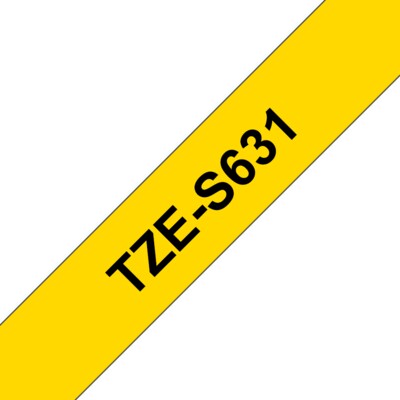 rot schwarz günstig Kaufen-Brother TZe-S631 Schriftband, 12mm x 8m, schwarz auf gelb, stark klebend. Brother TZe-S631 Schriftband, 12mm x 8m, schwarz auf gelb, stark klebend <![CDATA[• Brother TZe-S631 Schriftband, 12mm x 8m, stark haftend • Bandfarbe gelb, Schriftfarbe schwarz