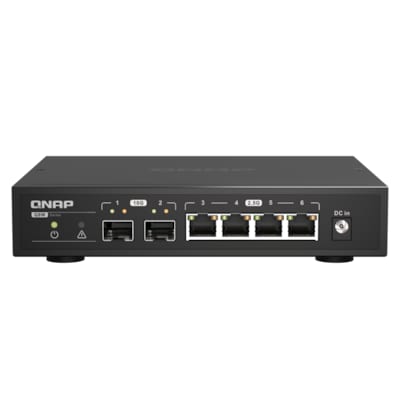 RJ 45 günstig Kaufen-QNAP QSW-2104-2S 10/2,5 GbE Switch Unmanaged 6-Port. QNAP QSW-2104-2S 10/2,5 GbE Switch Unmanaged 6-Port <![CDATA[• Desktop 2,5 GbE und 10 GbE Switch • 4x 2,5 GbE 2x 10 GbE (RJ45) Ports • Lüfterlos]]>. 