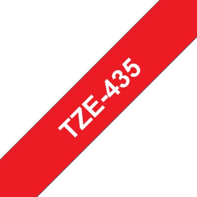 Selbstklebend günstig Kaufen-Brother TZe-435 Schriftband, 12mm x 8m , weiss auf rot, selbstklebend. Brother TZe-435 Schriftband, 12mm x 8m , weiss auf rot, selbstklebend <![CDATA[• Brother TZe-435 Schriftband, 12mm x 8m • Bandfarbe rot, Schriftfarbe weiss • passend für Brother