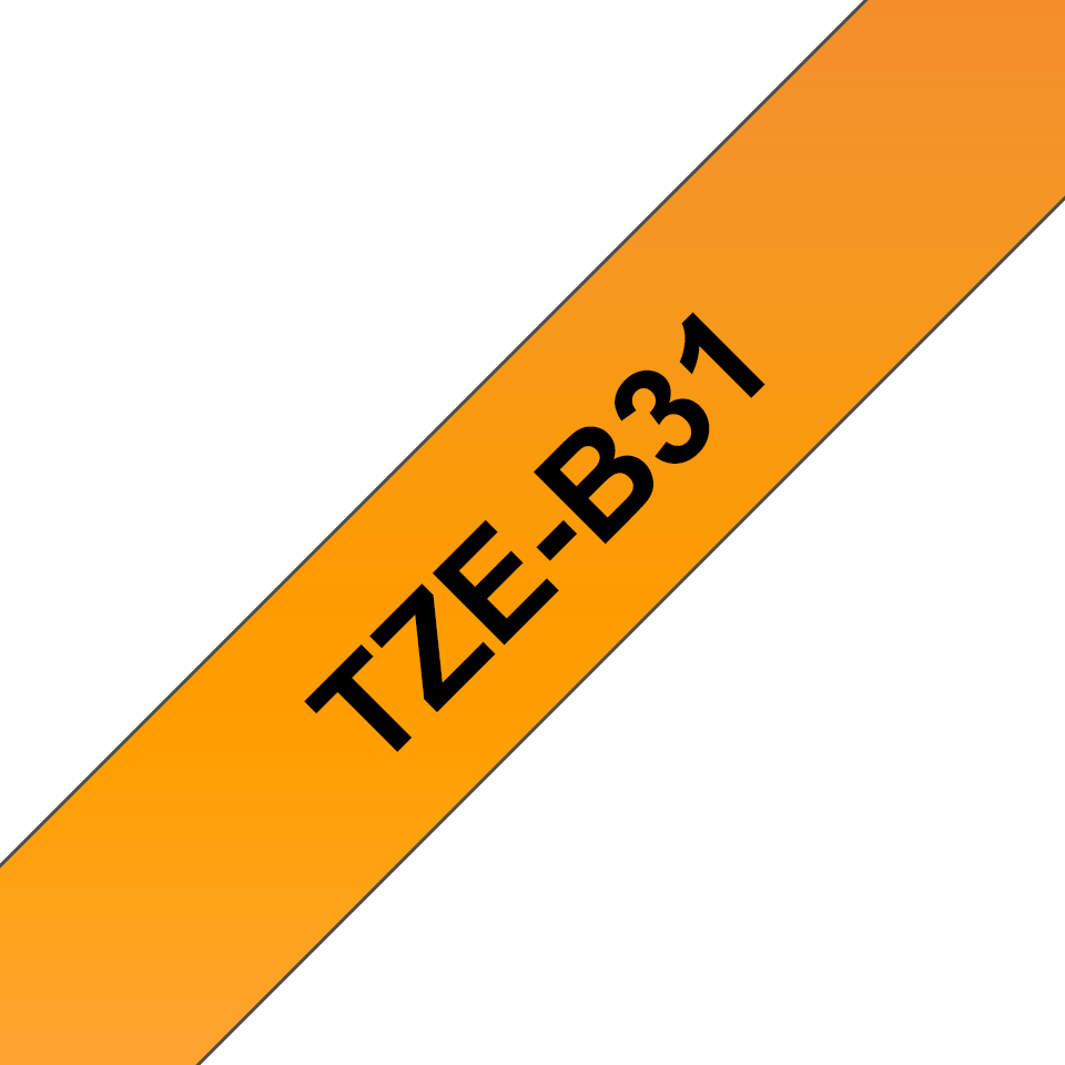 Brother TZe-B31 Schriftband klebend 12mm x 5m schwarz auf orange laminiert