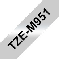 Brother TZe-M951 Schriftband, 24mm x 8m, schwarz auf silber (matt)