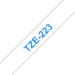 Brother TZe-223 Schriftband, 9mm x 8m, blau auf wei&szlig;, selbstklebend