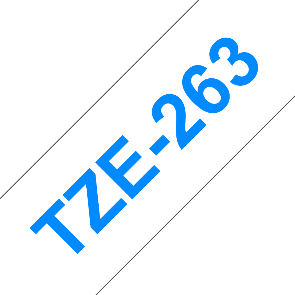 Brother TZe-263 Schriftband, 36mm x 8m, blau auf wei&szlig;, laminiert