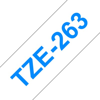 Brother TZe-263 Schriftband, 36mm x 8m, blau auf weiß, laminiert
