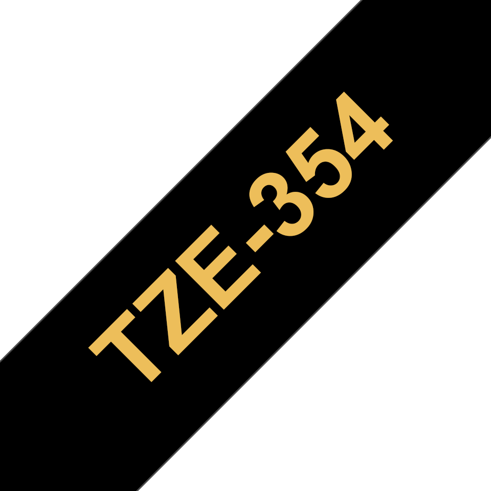 Brother TZe-354 Schriftband gold auf schwarz, 24 mm x 8 m, selbstklebend