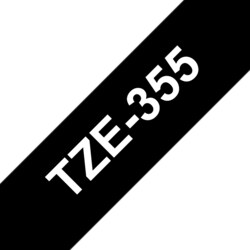 Brother TZe-355 TZ-Schriftband wei&szlig; auf schwarz, 24 mm x 8 m