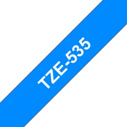 Brother TZe-535 Schriftband 12mm x 8m, weiss auf blau, selbstklebend