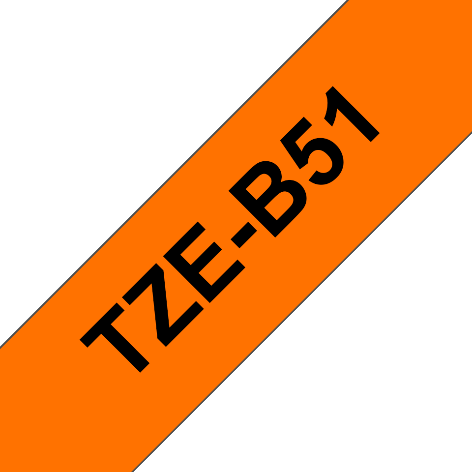 Brother TZe-B51 Schriftband stark klebend 24mm x 5m schwarz auf orange laminiert