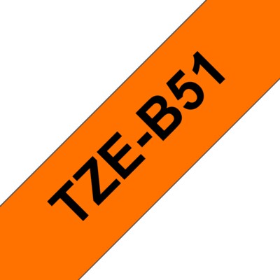 Orange   günstig Kaufen-Brother TZe-B51 Schriftband stark klebend 24mm x 5m schwarz auf orange laminier. Brother TZe-B51 Schriftband stark klebend 24mm x 5m schwarz auf orange laminier <![CDATA[• TZe-B51 Schriftband stark klebend 24mm x 5m • schwarz auf orange laminiert • 