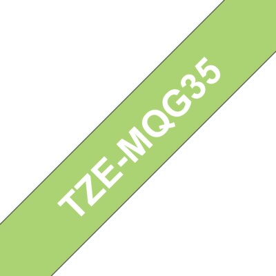 Brother TZe-MQG35 Schriftbandkassette, 12mm x 4m, weiß auf apfelgrün