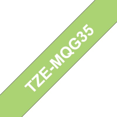 LG G3 günstig Kaufen-Brother TZe-MQG35 Schriftbandkassette, 12mm x 4m, weiß auf apfelgrün. Brother TZe-MQG35 Schriftbandkassette, 12mm x 4m, weiß auf apfelgrün <![CDATA[• Laminiert durch patentierten Hinterbanddruck • Wisch-, wetter- und kratzfest • 