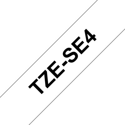 Brother TZe-SE4 laminiertes Band 18mm x 8m schwarz auf weiß
