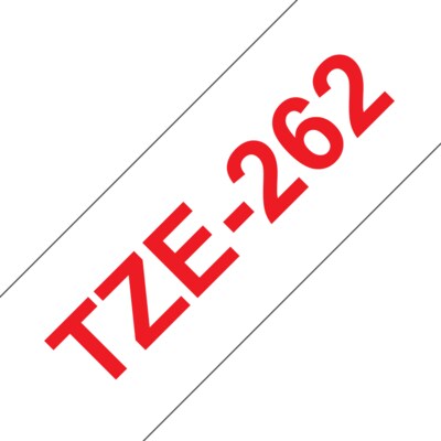Brother TZe-262 Schriftband - 36 mm x 8m, laminiert, rot auf weiß