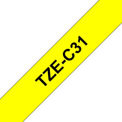 Selbstklebend 5 günstig Kaufen-Brother TZe-C31 Schriftband schwarz auf gelb 12mm x 5m, selbstklebend. Brother TZe-C31 Schriftband schwarz auf gelb 12mm x 5m, selbstklebend <![CDATA[• Brother TZe-C31 Schriftband 12mm x 5m • Bandfarbe fluoreszierend gelb, Schrftfarbe schwarz • pass