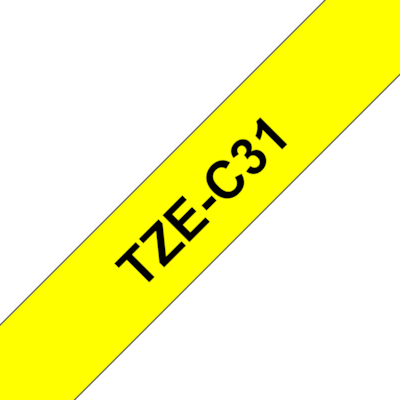 Band selbstklebend günstig Kaufen-Brother TZe-C31 Schriftband schwarz auf gelb 12mm x 5m, selbstklebend. Brother TZe-C31 Schriftband schwarz auf gelb 12mm x 5m, selbstklebend <![CDATA[• Brother TZe-C31 Schriftband 12mm x 5m • Bandfarbe fluoreszierend gelb, Schrftfarbe schwarz • pass