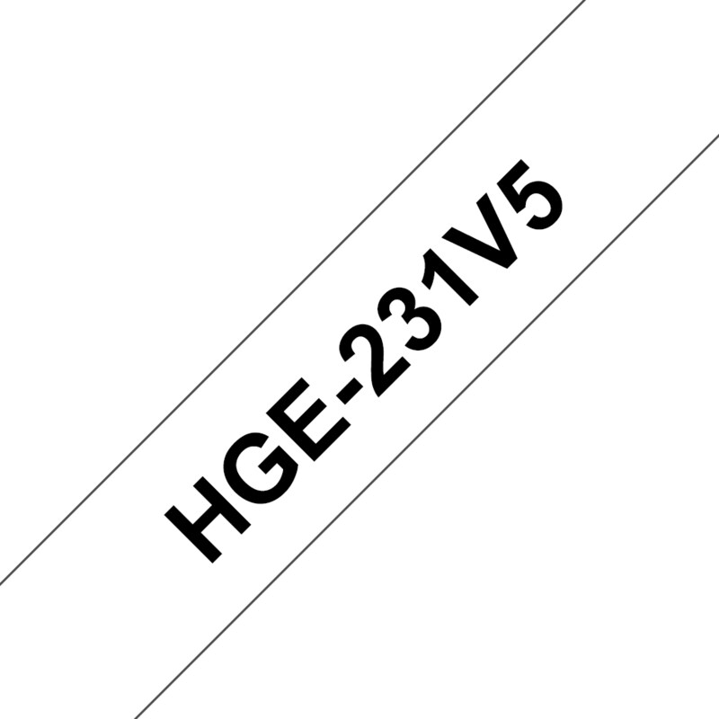 Brother HGe-231V5 Schriftband-Multipack 5x High-Grade 12mm x 8m