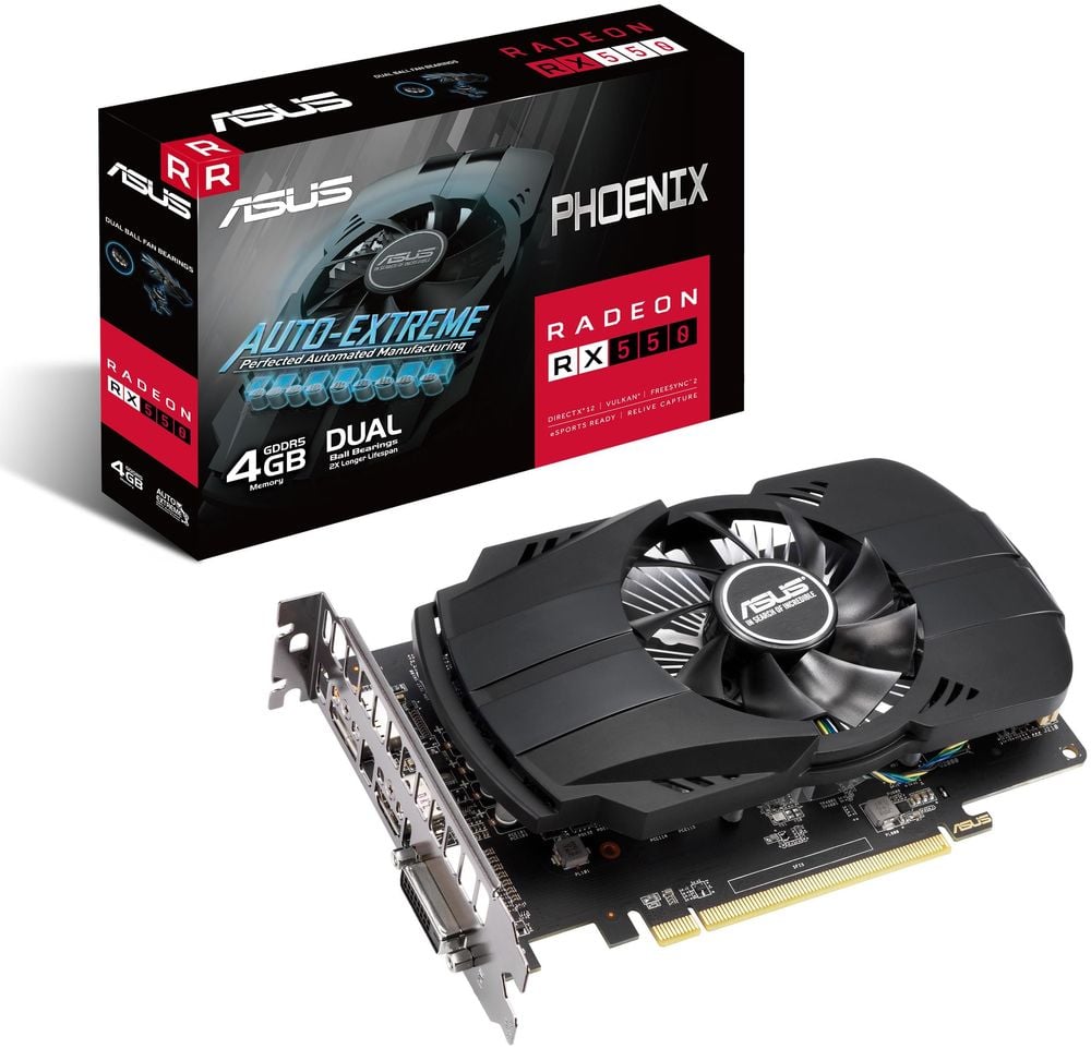 ASUS AMD Radeon RX 550 Phoenix EVO Grafikkarte 4GB GDDR5 HDMI/DP/DVI