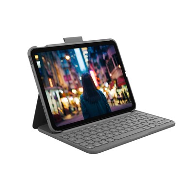 iPad 2 günstig Kaufen-Logitech Slim Folio Hülle und Tastatur für Apple iPad 10,9" (2022). Logitech Slim Folio Hülle und Tastatur für Apple iPad 10,9" (2022) <![CDATA[• Passend für das Apple iPad 10,9