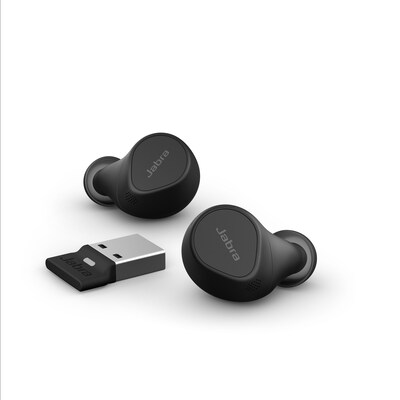 USB C  günstig Kaufen-Jabra Evolve2 Buds USB-A UC Wireless In-Ear-Kopfhörer schwarz. Jabra Evolve2 Buds USB-A UC Wireless In-Ear-Kopfhörer schwarz <![CDATA[• bleibe mit 2 Geräten gleichzeitig verbunden • Individuelles Level der Geräuschunterdrückung • 5 Minu