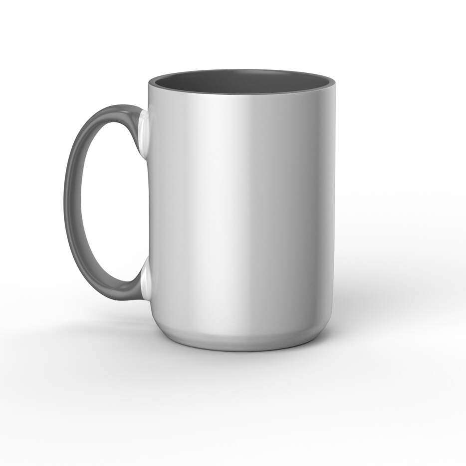 Cricut Beveled Ceramic Mug Blank - 15 oz/425 ml (grey/white)