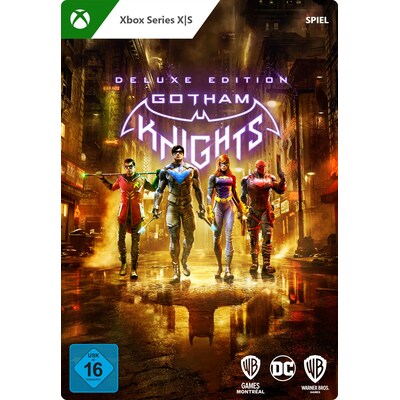 Gotham günstig Kaufen-Gotham Knights Deluxe Edition- XBox Series S|X Digital Code DE. Gotham Knights Deluxe Edition- XBox Series S|X Digital Code DE <![CDATA[• Plattform: Xbox • Genre: Action • Altersfreigabe USK: ab 16 Jahren • Produktart: Digitaler Code per E-Mail]]>