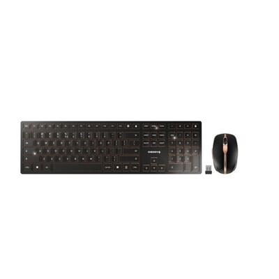 tu te  günstig Kaufen-Cherry DW 9000 SLIM Kabellose Maus-Tastaturkombination US-Eng Layout schwarz. Cherry DW 9000 SLIM Kabellose Maus-Tastaturkombination US-Eng Layout schwarz <![CDATA[• Kabellos, 2,4GHz, 10 m Reichweite • Per Micro-USB wiederaufladbare Lithium Akkus in M