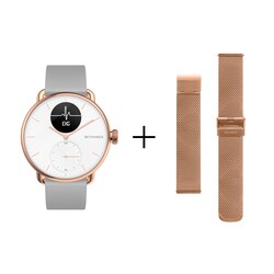 Withings ScanWatch 38 mm rosegold &amp;amp; Milanaise Armband 18mm ros&eacute;gold