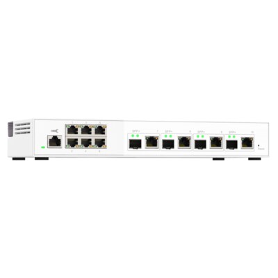 TC WI günstig Kaufen-QNAP QSW-M2106-4C 10/2,5 GbE Switch Managed 10-Port. QNAP QSW-M2106-4C 10/2,5 GbE Switch Managed 10-Port <![CDATA[• Desktop 2,5 GbE und 10 GbE Switch • 6x 2,5 GbE 4x 10 GbE (RJ45) Ports • Online Firmware Update]]>. 