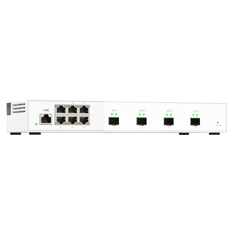 online günstig Kaufen-QNAP QSW-M2106-4S 10/2,5 GbE Switch Managed 10-Port. QNAP QSW-M2106-4S 10/2,5 GbE Switch Managed 10-Port <![CDATA[• Desktop 2,5 GbE und 10 GbE Switch • 6x 2,5 GbE 4x 10 GbE (RJ45) Ports • Online Firmware Update]]>. 