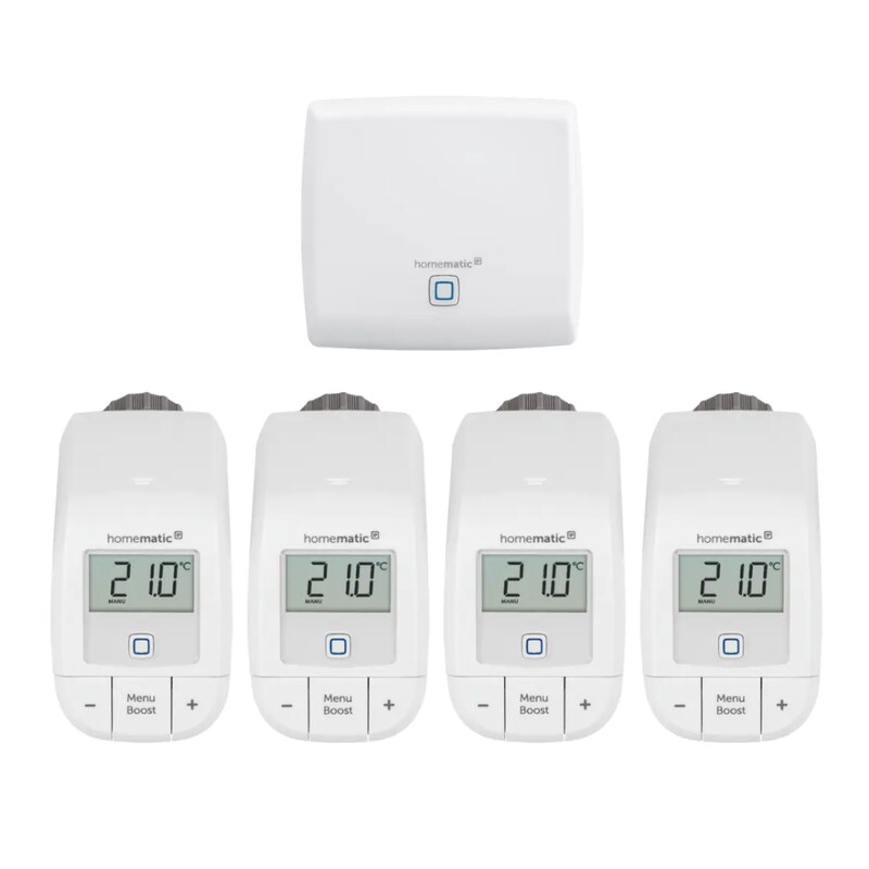 Homematic IP Starter Set Heizen Basis IV, 4x Thermostat Basic & Access Point