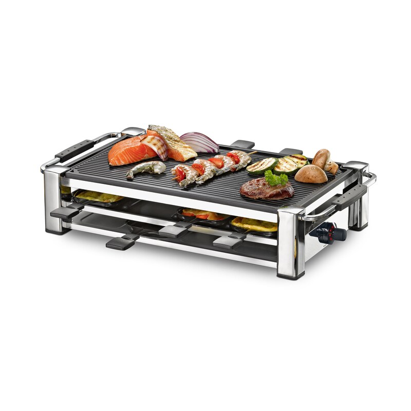 Rommelsbacher RCC 1500 Raclette-Grill Aluminium-Gehäuse verchromt