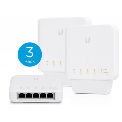 Ubiquiti POE günstig Kaufen-Ubiquiti UniFi Switch USW-FLEX - Switch managed (3er Pack). Ubiquiti UniFi Switch USW-FLEX - Switch managed (3er Pack) <![CDATA[• 4x 10/100/1000 RJ45 Ports • Stromversorgung über USB-C oder PoE • lüfterloses Design, Konfiguration per App für Andr