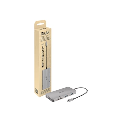 Club 3D USB Gen 1 Typ-C 9-in-1 Hub mit HDMI, VGA SD/Micro SD Kartenslots