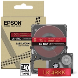 *Epson C53S654031 Schriftband LK-4PBK Satinband 12mmx5m schwarz/pink