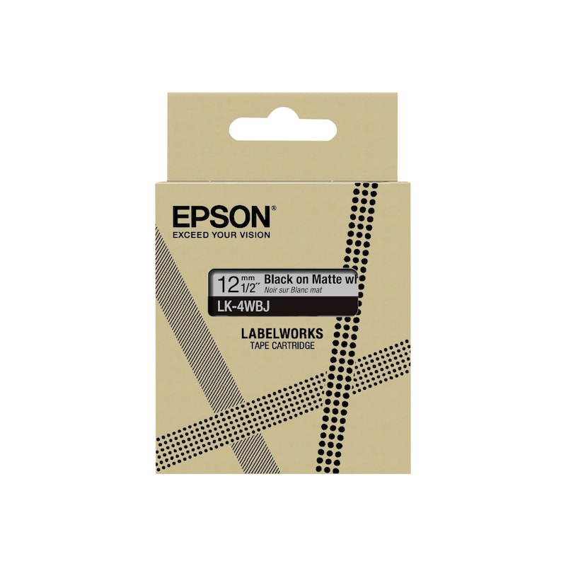 Epson C53S672062 Schriftband LK-4WBJ Matt 12mm x 8m schwarz auf weiß