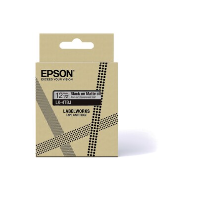 Epson C53S672065 Schriftband LK-4TBJ Matt 12mm x 8m schwarz auf transparent