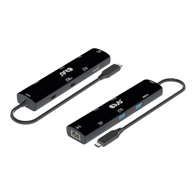 Club 3D USB4 Gen3x2 Typ-C, 6-in-1 Hub HDMI 8K60Hz oder 4K120Hz, 2xUSB Typ-A 100W