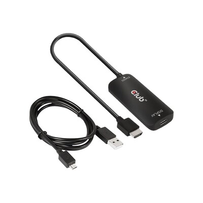 Standard,Farbe günstig Kaufen-Club 3D HDMI + Micro USB auf USB Typ-C 4K120Hz oder 8K30Hz M/F Aktiver Adapter. Club 3D HDMI + Micro USB auf USB Typ-C 4K120Hz oder 8K30Hz M/F Aktiver Adapter <![CDATA[• USB-Kabel • Anschlüsse: HDMI-Stecker und USB micro • Farbe: schwarz, Länge: 1