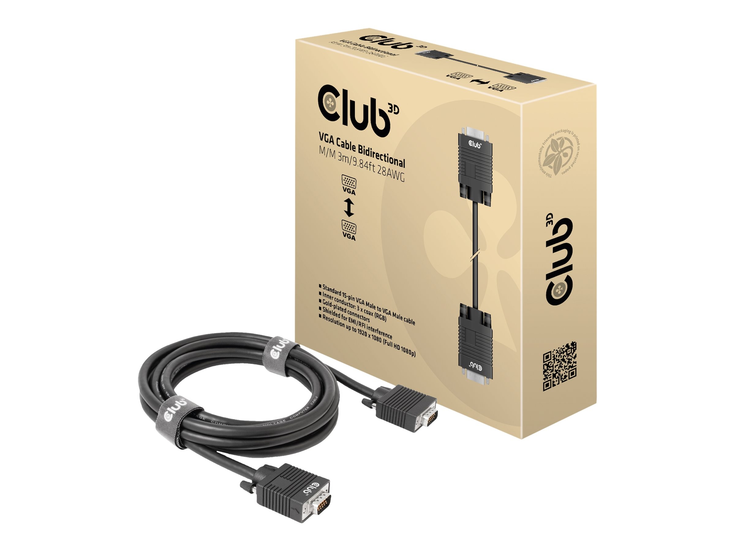 Club 3D VGA-Kabel Bidirektional St./St. 3m 28AWG