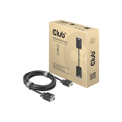 Kabel Stecker günstig Kaufen-Club 3D VGA-Kabel Bidirektional St./St. 3m 28AWG. Club 3D VGA-Kabel Bidirektional St./St. 3m 28AWG <![CDATA[• VGA-Kabel • Anschlüsse: VGA-Stecker und VGA-Stecker • Farbe: schwarz, Länge: 3,0m • passend für: Daten • Farbe: Schwarz]]>. 