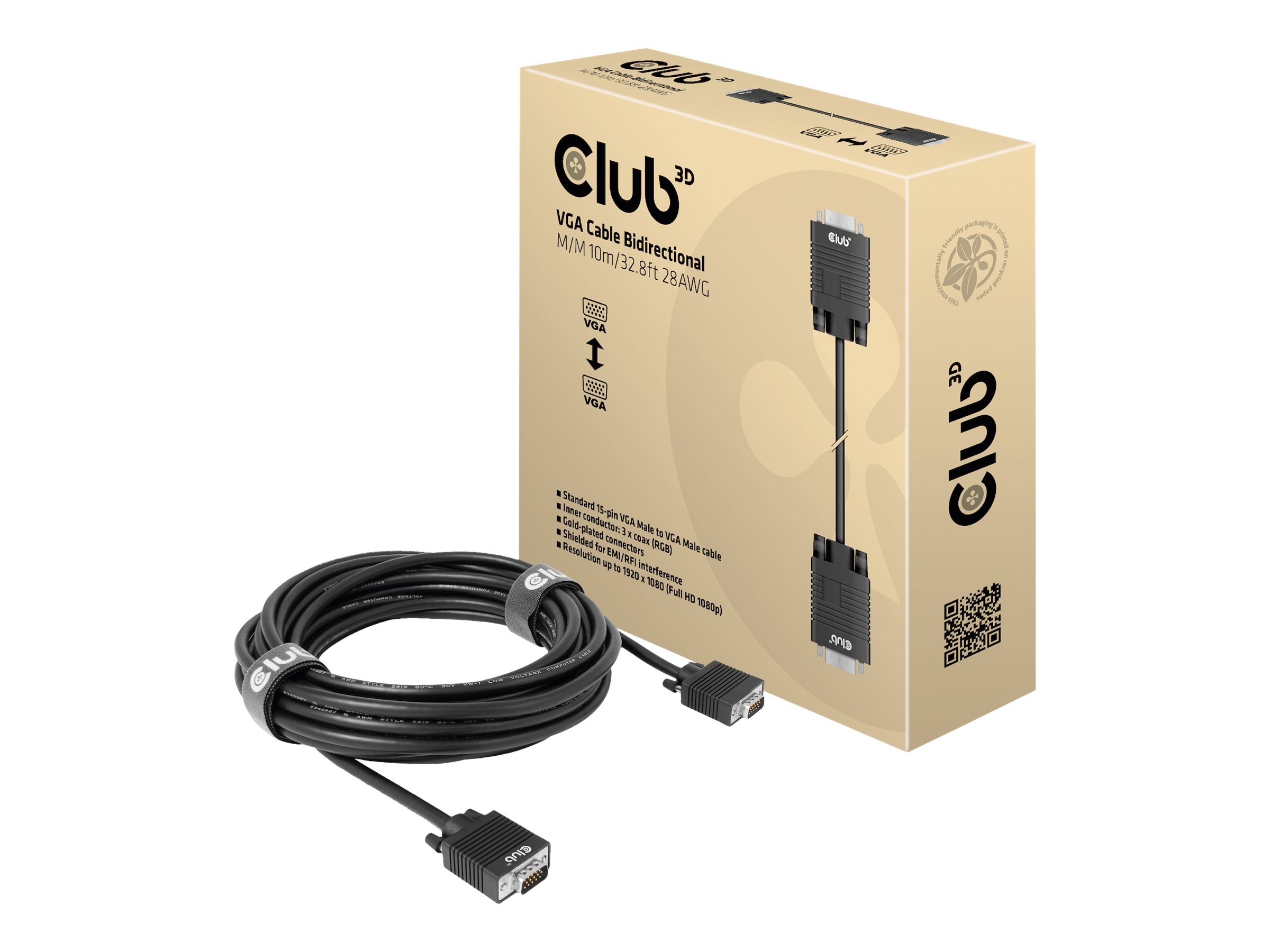 Club 3D VGA-Kabel Bidirektional St./St. 10m 28AWG