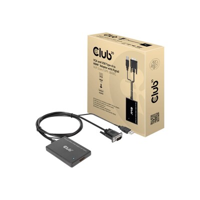 HD Schwarz günstig Kaufen-Club 3D VGA- und USB-Typ-A auf HDMI-Adapter mit Pigtail St./B. 0,6m 28AWG. Club 3D VGA- und USB-Typ-A auf HDMI-Adapter mit Pigtail St./B. 0,6m 28AWG <![CDATA[• Adapter-Adapter • Anschlüsse: VGA-Stecker und HDMI-Stecker • Farbe: schwarz, Länge: 0,6