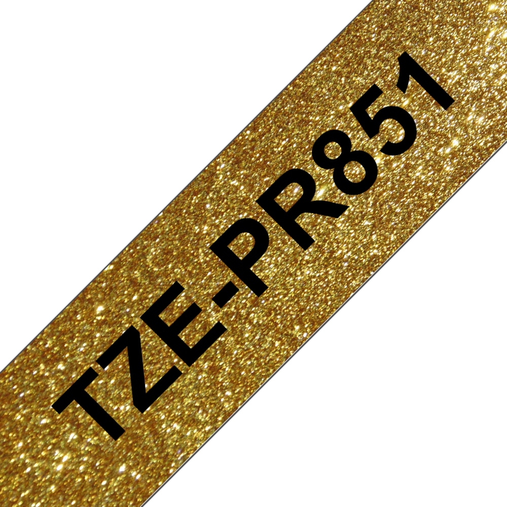 Brother TZe-PR851 Schriftband (laminiert), schwarz auf glitzergold, 24mm breit