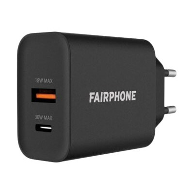 Port usb günstig Kaufen-Fairphone Dual-port 30W Charger (EU) Ladegerät. Fairphone Dual-port 30W Charger (EU) Ladegerät <![CDATA[• Fairphone Dual-port 30W Charger (EU) Ladegerät • Quick Charge • 2 Eingänge: USB-A 18 W max. / USB-C 30 W max. • kompatibel mit al